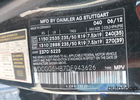 2013 Mercedes-Benz Glk 350 from USA, damaged, VIN WDCGG5HB7DF943626